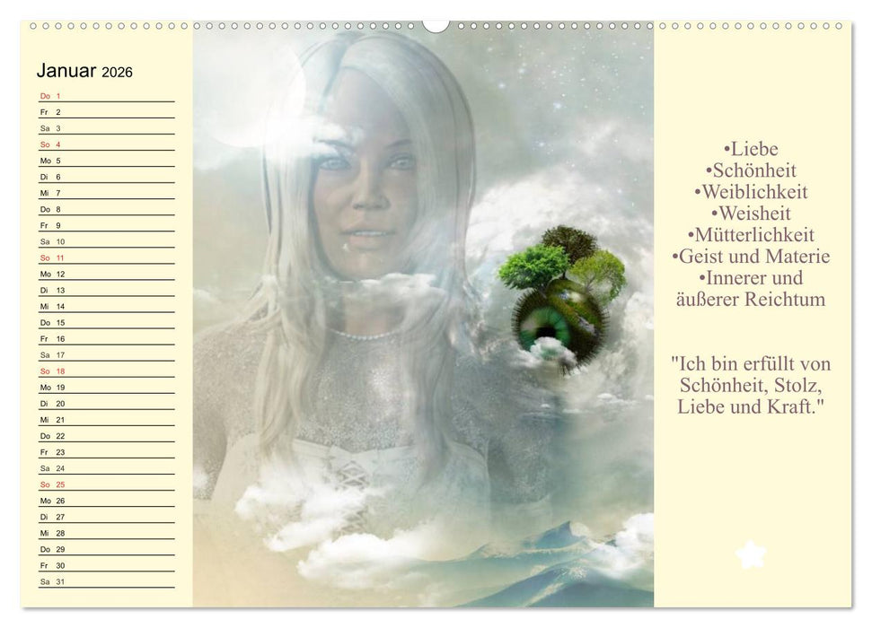 Tarot. Spirituell durch das Jahr (CALVENDO Wandkalender 2026)