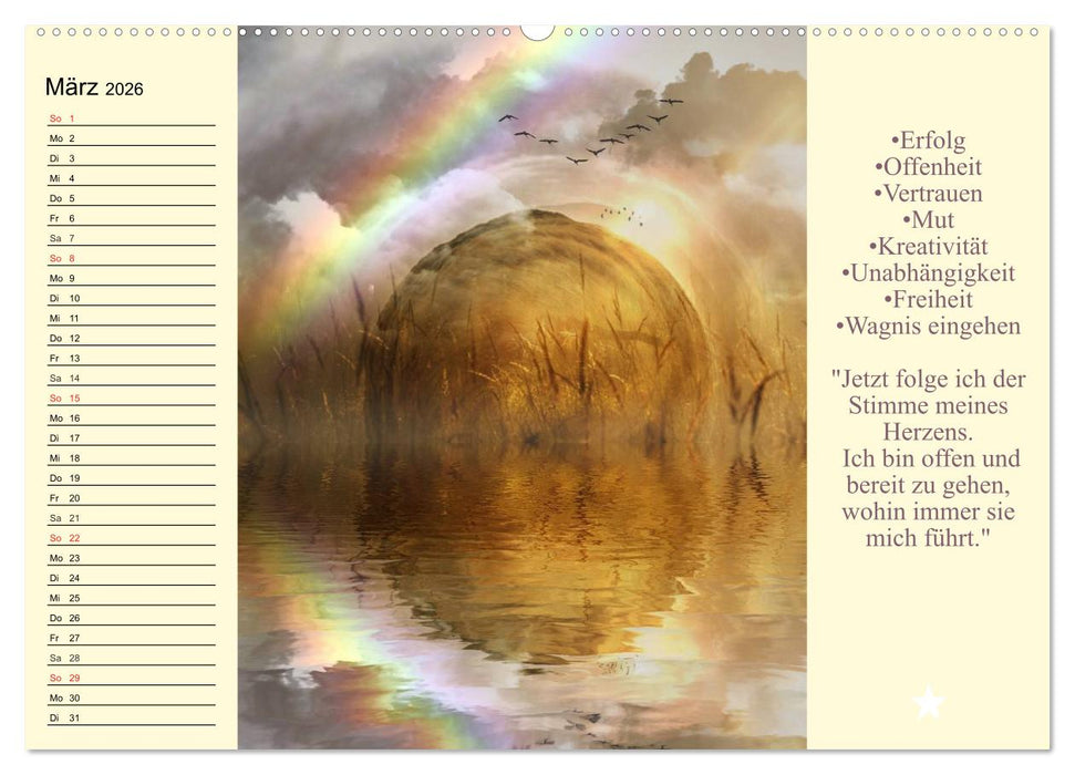 Tarot. Spirituell durch das Jahr (CALVENDO Wandkalender 2026)