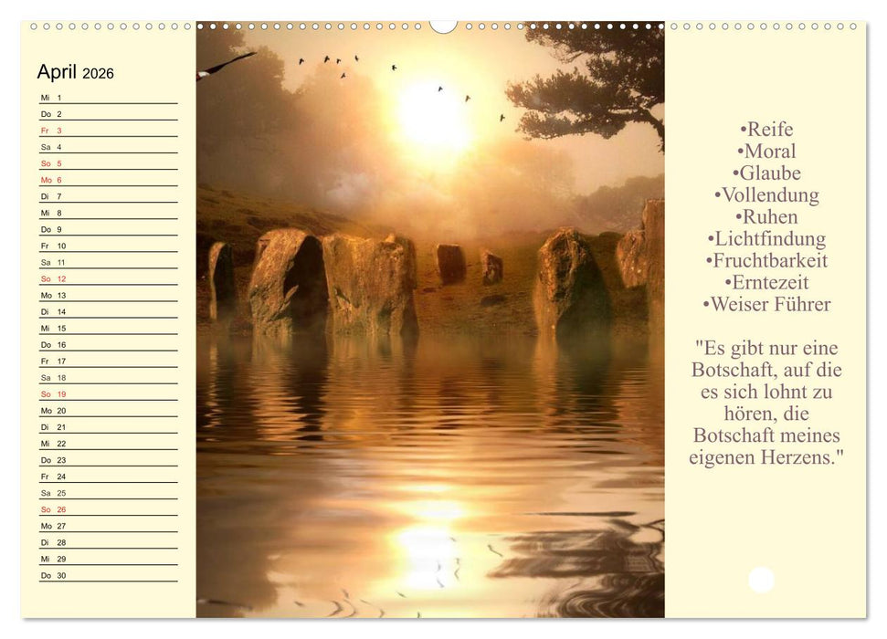 Tarot. Spirituell durch das Jahr (CALVENDO Wandkalender 2026)