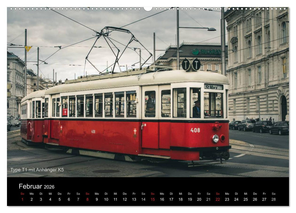 Historische Straßenbahnen in Wien (CALVENDO Wandkalender 2026)