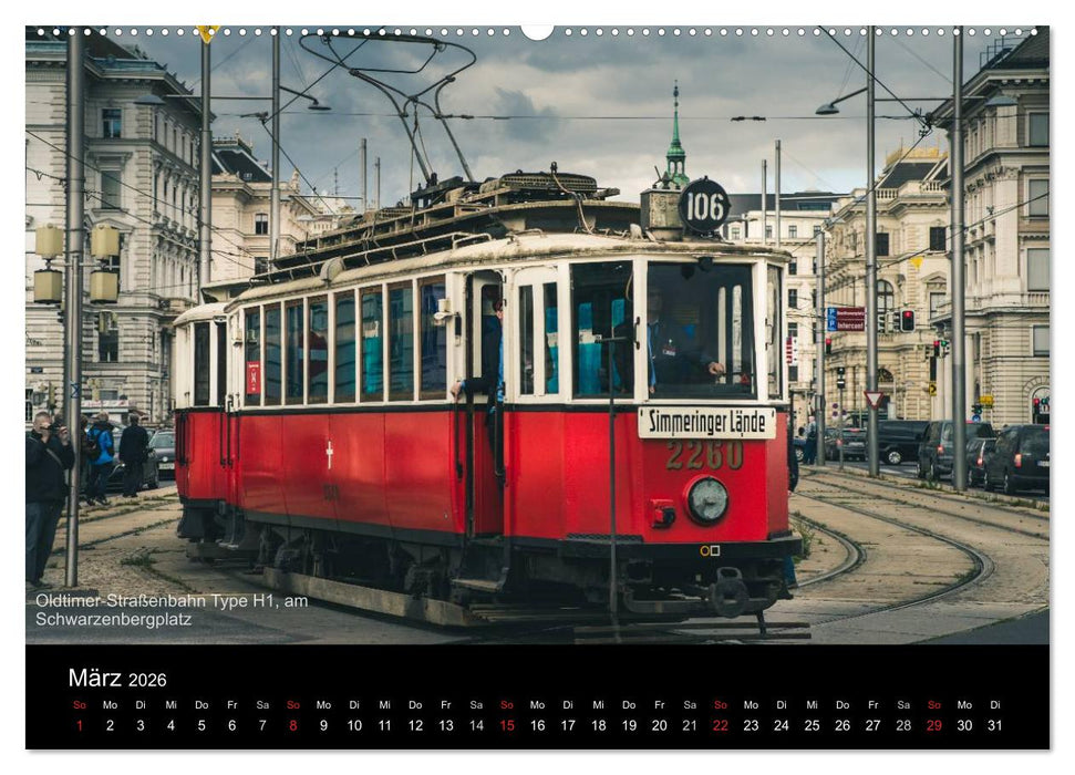 Historische Straßenbahnen in Wien (CALVENDO Wandkalender 2026)