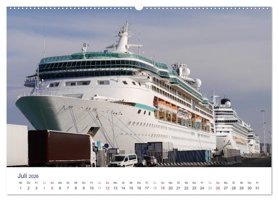 Giganten der Meere - Kreuzfahrtschiffe (CALVENDO Premium Wandkalender 2026)