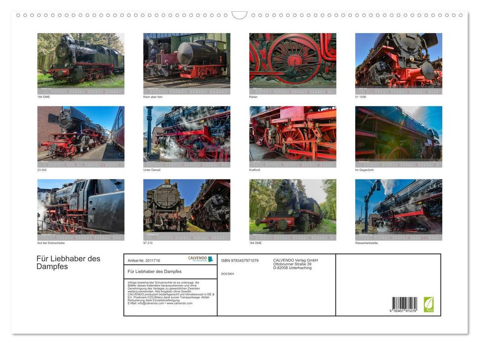 Für Liebhaber des Dampfes (CALVENDO Wandkalender 2026)