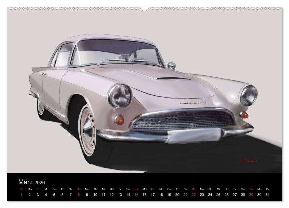 Classic Car Art by Reinhold Art´s (CALVENDO Wandkalender 2026)