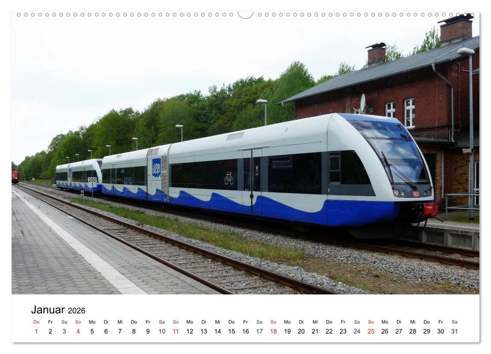 Eisenbahnen auf Usedom (CALVENDO Premium Wandkalender 2026)