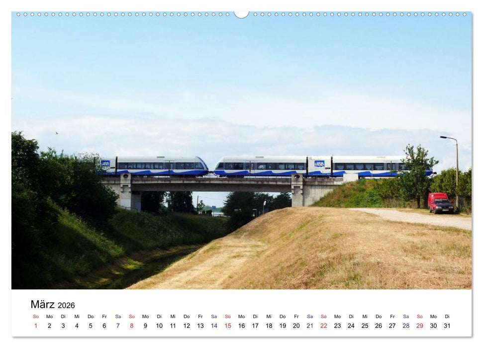 Eisenbahnen auf Usedom (CALVENDO Premium Wandkalender 2026)