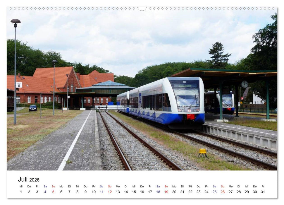 Eisenbahnen auf Usedom (CALVENDO Premium Wandkalender 2026)