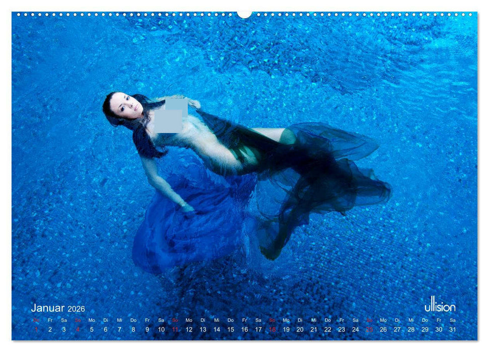 Wasserspiele - Akt im Tanz der Schwerelosigkeit (CALVENDO Premium Wandkalender 2026)