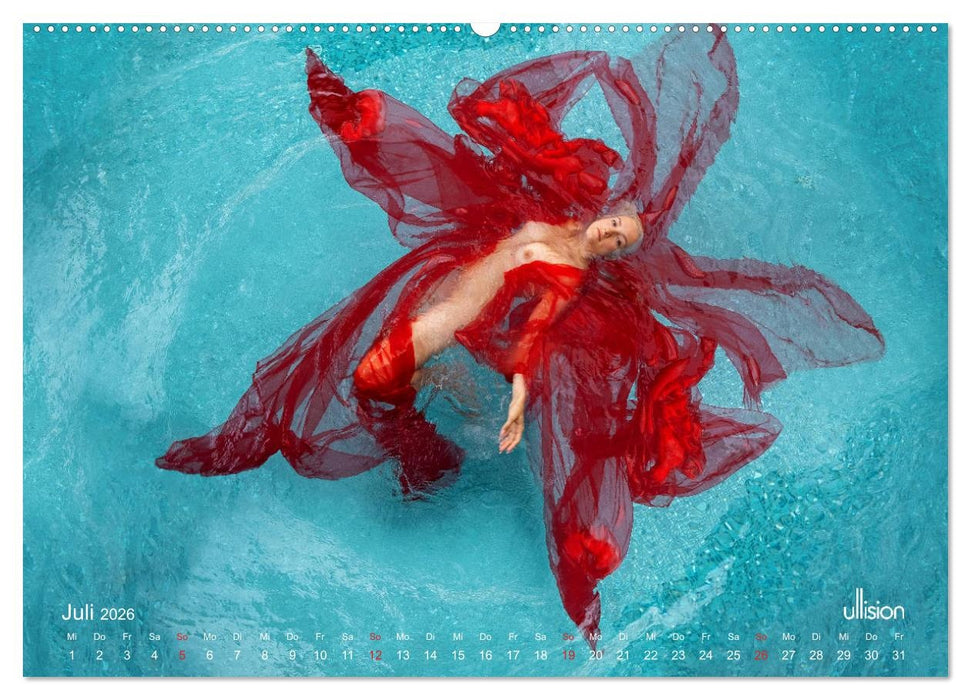 Wasserspiele - Akt im Tanz der Schwerelosigkeit (CALVENDO Premium Wandkalender 2026)