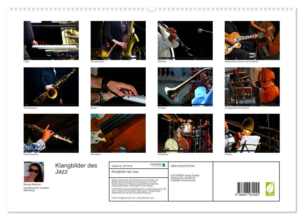 Klangbilder des Jazz (CALVENDO Premium Wandkalender 2026)
