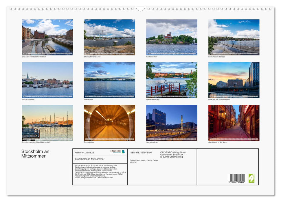 Stockholm an Mittsommer (CALVENDO Wandkalender 2026)