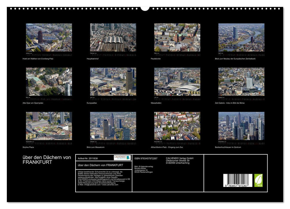 über den Dächern von FRANKFURT (CALVENDO Premium Wandkalender 2026)