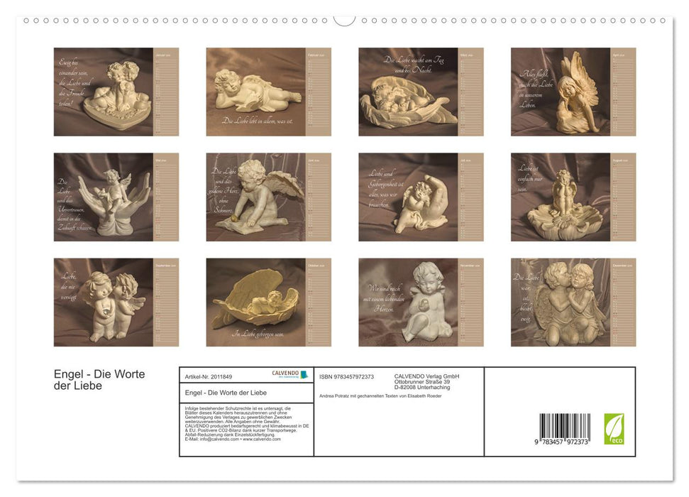 Engel - Die Worte der Liebe (CALVENDO Premium Wandkalender 2026)
