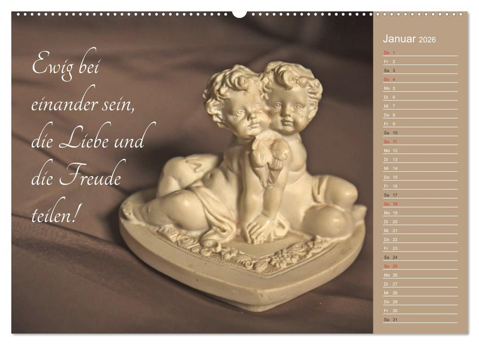 Engel - Die Worte der Liebe (CALVENDO Premium Wandkalender 2026)