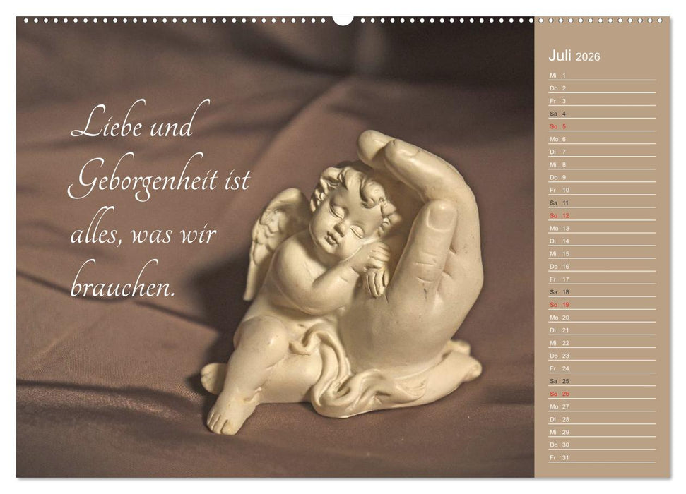 Engel - Die Worte der Liebe (CALVENDO Premium Wandkalender 2026)
