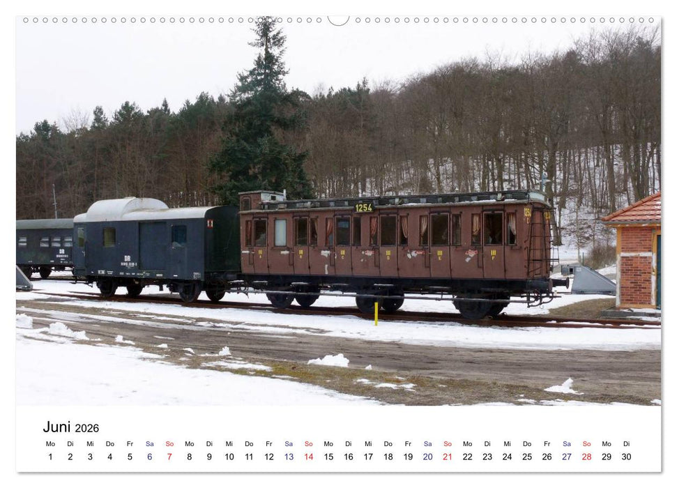 Eisenbahnen auf Usedom (CALVENDO Wandkalender 2026)