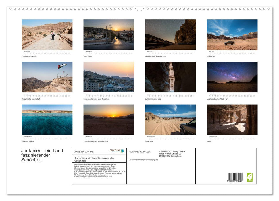 Jordanien - ein Land faszinierender Schönheit (CALVENDO Wandkalender 2026)