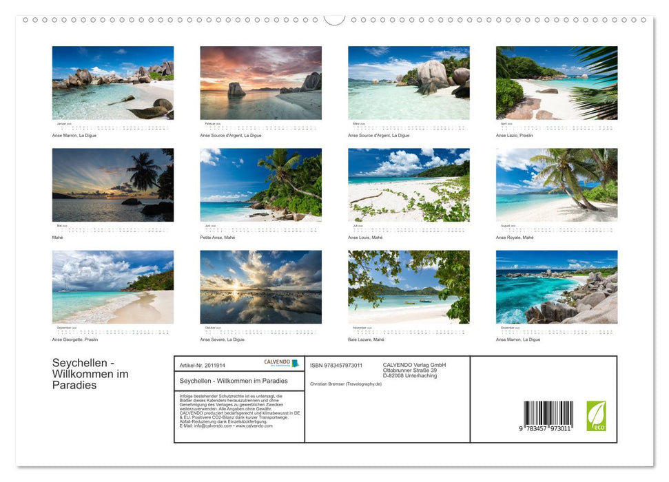 Seychellen - Willkommen im Paradies (CALVENDO Premium Wandkalender 2026)