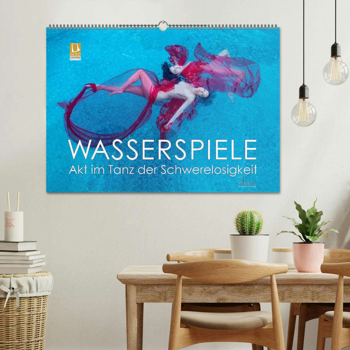 Wasserspiele - Akt im Tanz der Schwerelosigkeit (CALVENDO Wandkalender 2026)