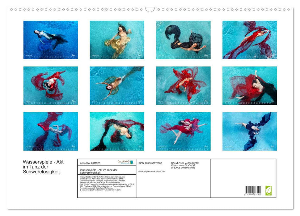 Wasserspiele - Akt im Tanz der Schwerelosigkeit (CALVENDO Wandkalender 2026)
