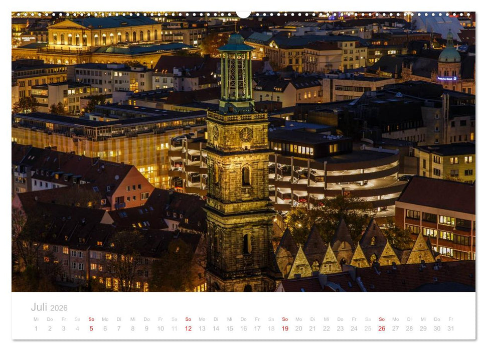 Hannover bei Nacht (CALVENDO Premium Wandkalender 2026)