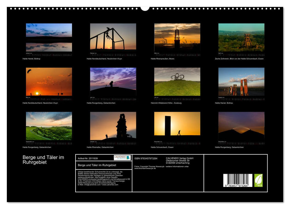 Berge und Täler im Ruhrgebiet (CALVENDO Premium Wandkalender 2026)
