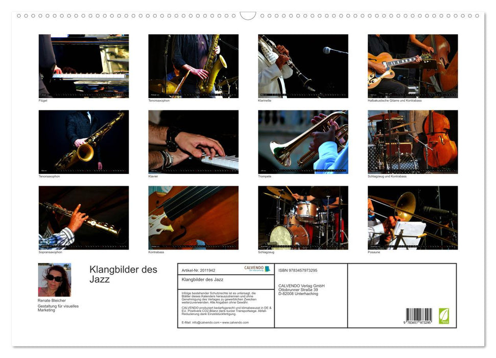Klangbilder des Jazz (CALVENDO Wandkalender 2026)