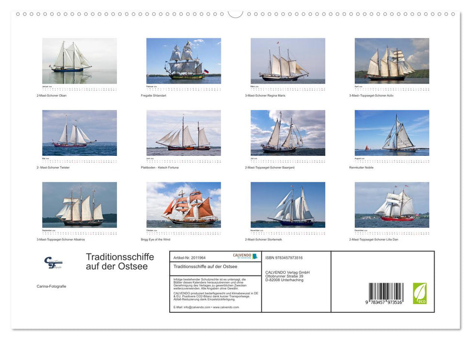 Traditionsschiffe auf der Ostsee (CALVENDO Premium Wandkalender 2026)