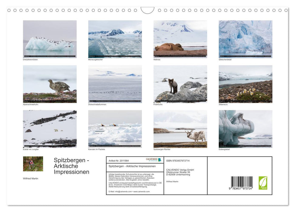 Spitzbergen - Arktische Impressionen (CALVENDO Wandkalender 2026)