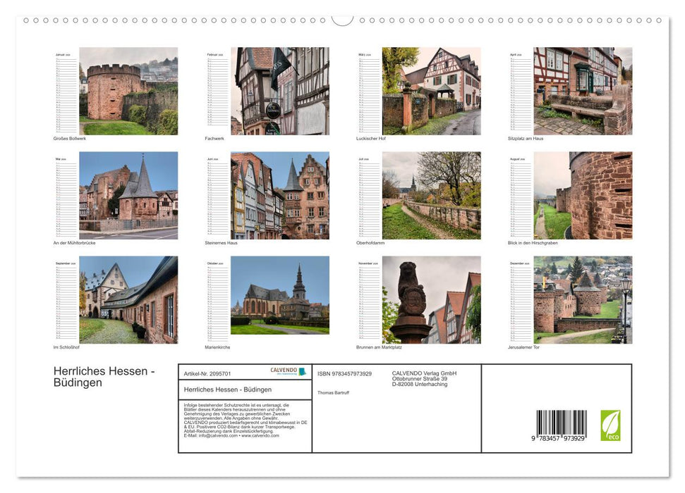 Herrliches Hessen - Büdingen (CALVENDO Premium Wandkalender 2026)