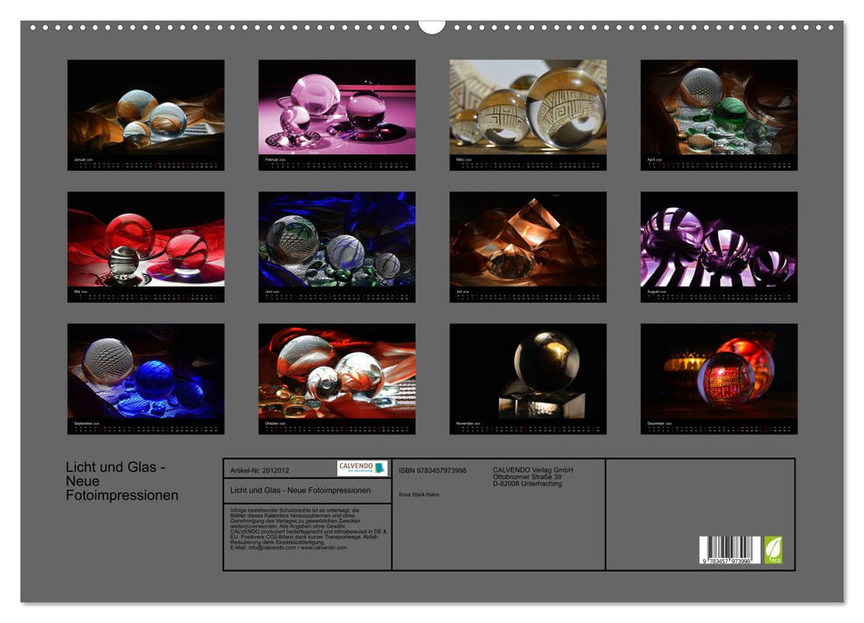 Licht und Glas - Neue Fotoimpressionen (CALVENDO Wandkalender 2026)