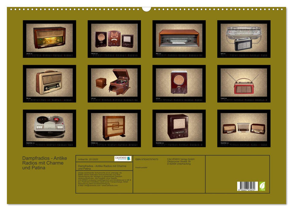 Dampfradios - Antike Radios mit Charme und Patina (CALVENDO Wandkalender 2026)