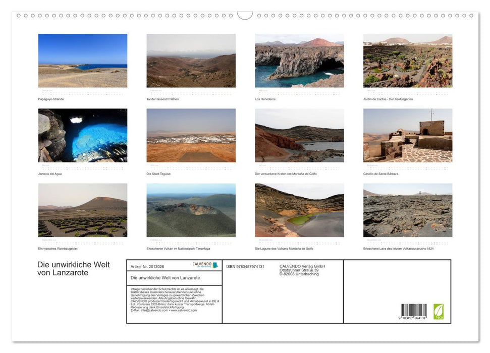 Die unwirkliche Welt von Lanzarote (CALVENDO Wandkalender 2026)