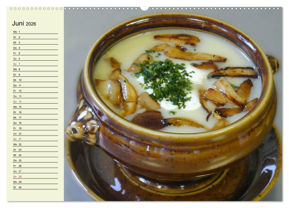 Pilze und Pilzgerichte (CALVENDO Premium Wandkalender 2026)