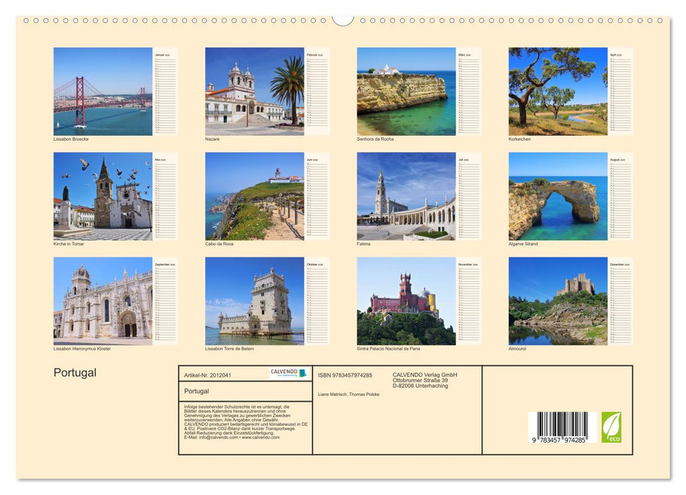 Portugal (CALVENDO Premium Wandkalender 2026)
