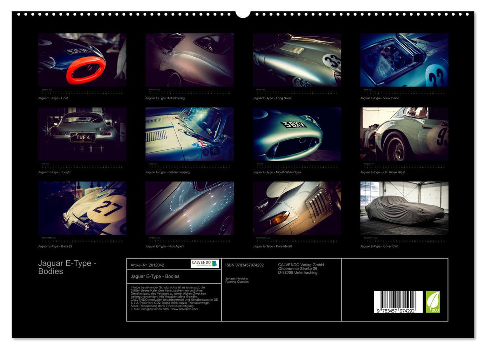 Jaguar E-Type - Bodies (CALVENDO Premium Wandkalender 2026)