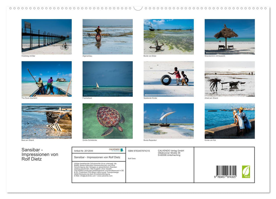 Sansibar - Impressionen von Rolf Dietz (CALVENDO Premium Wandkalender 2026)