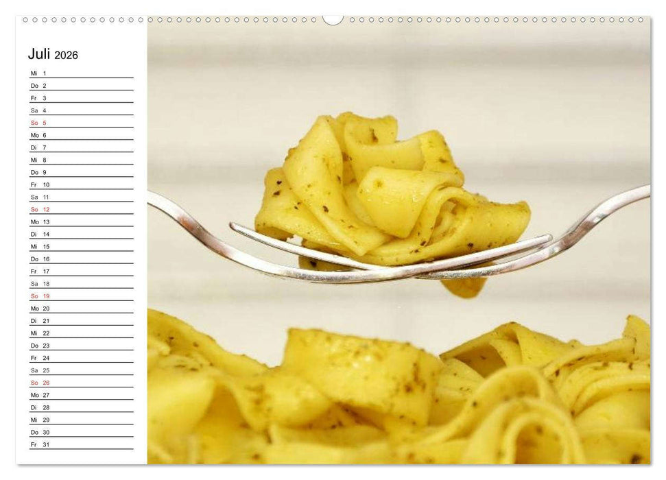 Heute gibt es Nudeln! Basta! Pasta-Impressionen (CALVENDO Premium Wandkalender 2026)