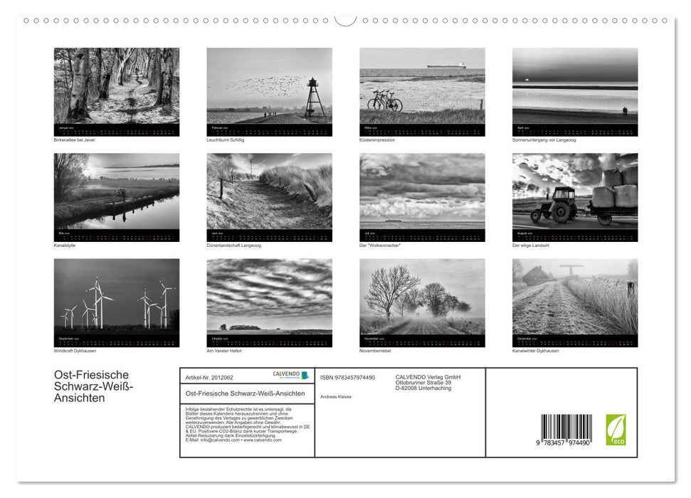 Ost-Friesische Schwarz-Weiß-Ansichten (CALVENDO Premium Wandkalender 2026)