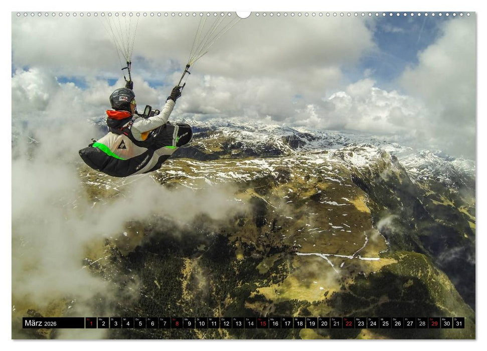 Paragliding - die Faszination des Fliegens (CALVENDO Premium Wandkalender 2026)