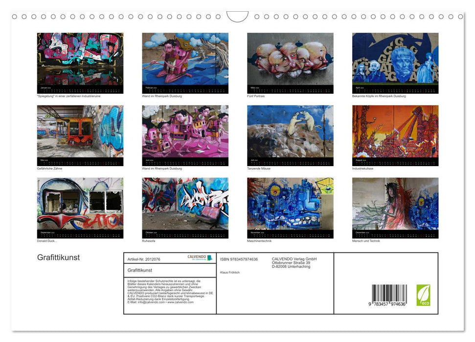 Grafittikunst (CALVENDO Wandkalender 2026)