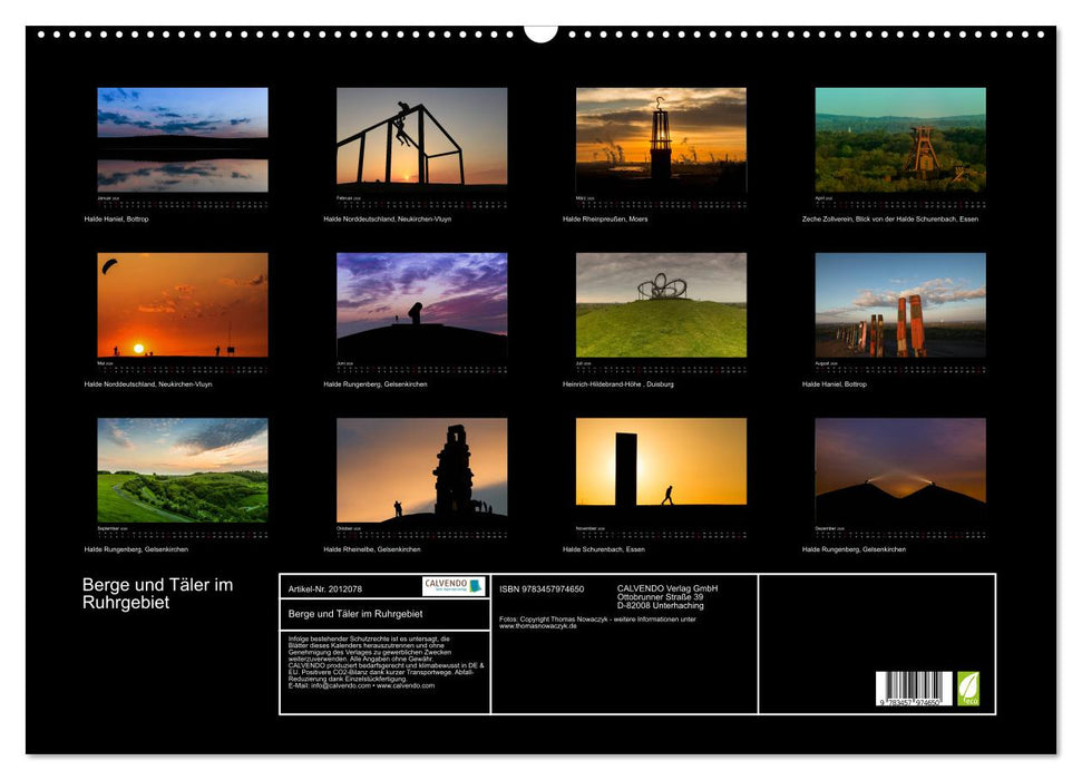 Berge und Täler im Ruhrgebiet (CALVENDO Wandkalender 2026)