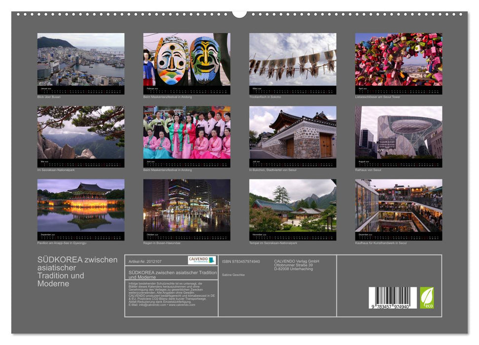 SÜDKOREA zwischen asiatischer Tradition und Moderne (CALVENDO Premium Wandkalender 2026)