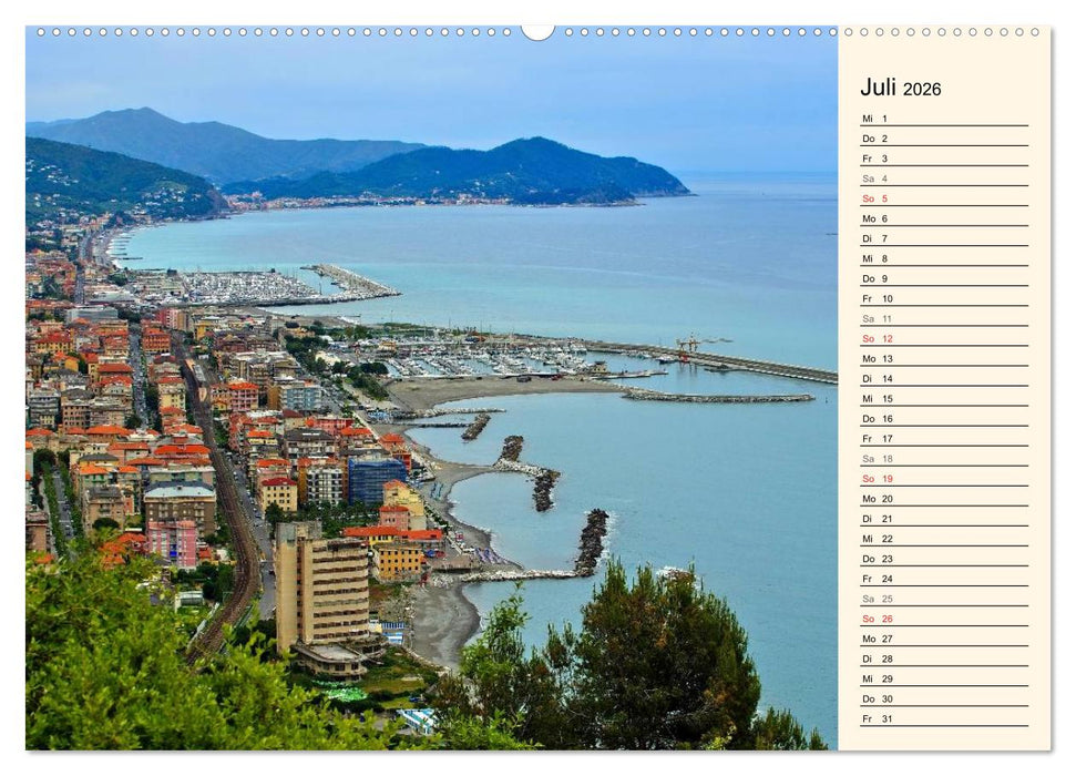 Urlaub an der Italienischen Riviera (CALVENDO Premium Wandkalender 2026)