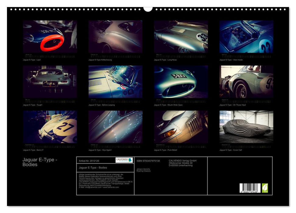 Jaguar E-Type - Bodies (CALVENDO Wandkalender 2026)
