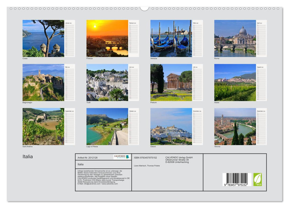 Italia (CALVENDO Premium Wandkalender 2026)