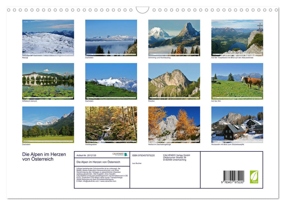 Die Alpen im Herzen von Österreich (CALVENDO Wandkalender 2026)