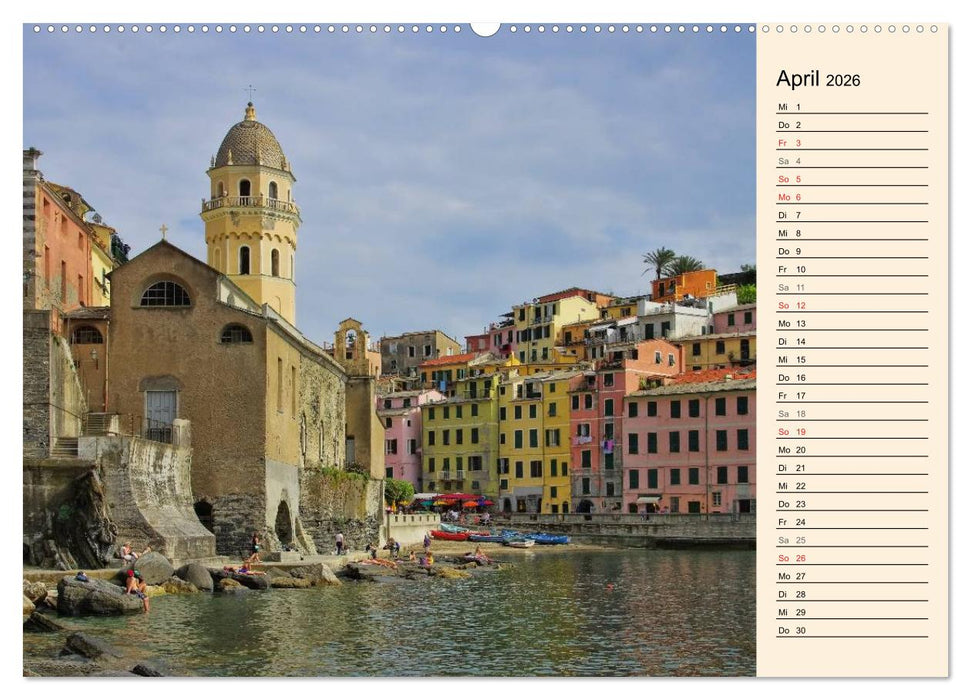 Cinque Terre - Malerische, verträumte Dörfer an der ligurischen Küste (CALVENDO Premium Wandkalender 2026)