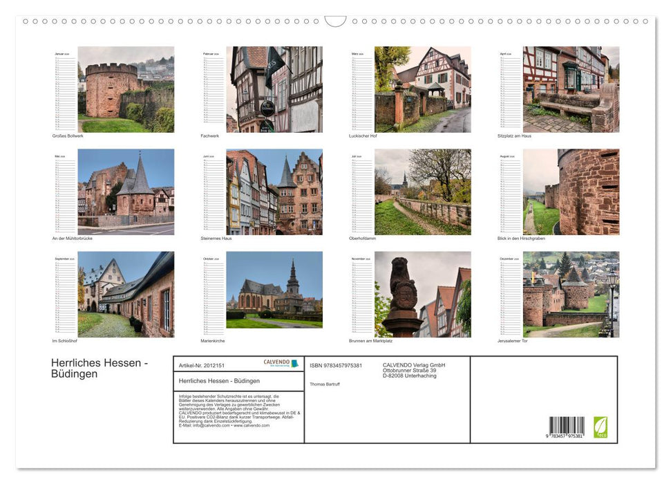 Herrliches Hessen - Büdingen (CALVENDO Wandkalender 2026)