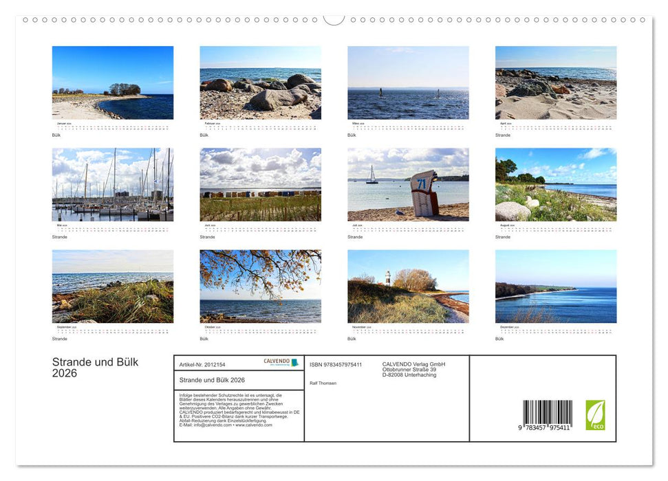 Strande und Bülk 2026 (CALVENDO Premium Wandkalender 2026)